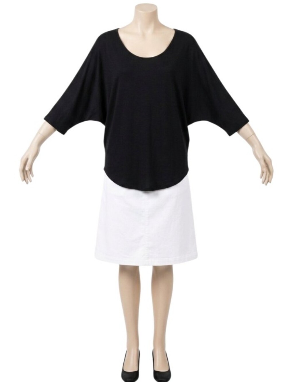 Express Cashmere Blouse Batwing Scoop Neck Top Ribbed Quarter Sleeve Scoop Hem